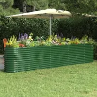 vidaXL "2026 Promotion" Hochbeet - Pflanzkasten - Pulverbeschichteter Stahl 332x40x68 cm - Grün - Beete CC10059