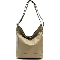 DrachenLeder Florence Leder Tasche Schultertasche Shopper taupe beige OTF159C