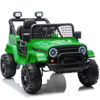 FCH Elektroauto für Kinder, kinder elektroauto mit 2,4-GHz-Fernbedienung, LED-Licht, Musik und USB, 12-V-Doppelantrieb (Grün)