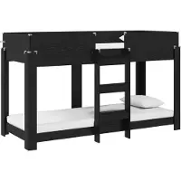 Syfax Etagenbett für Kinder Schwarz Eichen-Optik 75 x 190 cm