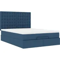Syfax Ottoman-Bett mit Matratze Blau 140x200 cm Stoff