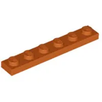 LEGO 1x6 Platte 3666 - 50 Stück Dunkles Orange