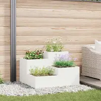 Prolenta Maison Exclusive - Gartenblumentopf Weiß 100 x 100 x 60 cm Stahl