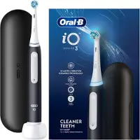 Oral-B Elektrische Zahnbrste iO Series 3 Matt Black Magnetische Technologie, 3 Reinigungsmodi, Reiseetui