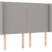Syfax Kopfteil mit Ohren Hellgrau 147x16x118/128 cm Stoff
