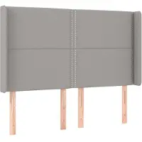 Syfax Kopfteil mit Ohren Hellgrau 147x16x118/128 cm Stoff