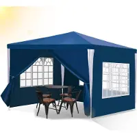 HENGDA Pavillon Gartenzelt – Wasserdichtes Garten-Pavillon mit Easy-Klett, perfekter Schutz bei jedem Wetter Blau 3x3m