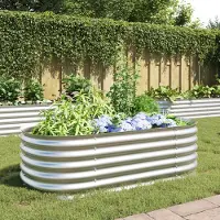 vidaXL Möbel Garten-Hochbeet 160x80x44 cm Verzinkter Stahl Silbern - Beete 45519