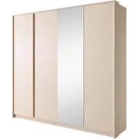 Furnlux Classic FURNLUX Garderobe Dast Beige Und Schwarz 223cm / Hauptfarbe: Beige / Abmessungen: 223 x 55 x 210 cm