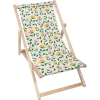 Dreamroots Liegestuhl klappbar Holz, Buchenholz bis zu 130 kg, Sonnenliege klappbar mit 3-stufiger Neigungsregulierung der Rückenlehne, Flower Market