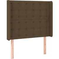 Syfax Kopfteil mit Ohren Dunkelbraun 103x16x118/128 cm Stoff