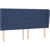 Syfax Kopfteil mit Ohren Blau 203x23x118/128 cm Stoff
