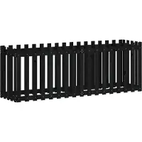 vidaXL Hochbeet Latten-Design Schwarz 200x50x70 cm Massivholz Kiefer