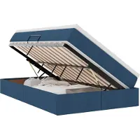 Syfax Aufbewahrungsbett mit Matratze Blau 120 x 200 cm Polyester