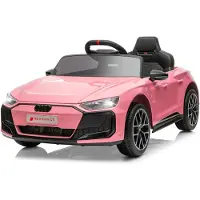 FCH Kinder-Elektroauto 12V 4,5Ah, 2 Geschwindigkeitsstufen, 2,4G-Fernbedienung, geeignet für Kinder von 3 bis 5 Jahren, Audi RS e-tron GT, Rosa