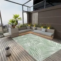 vidaXL Design Outdoor-Teppich Grün 190x290 cm PP, Outdoorteppiche 2024 Neu