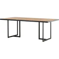 Furnlux Classic FURNLUX Outdoor Esstisch Khung Akazie Und Schwarz 100cm / Hauptfarbe: Braun / Abmessungen: 100 x 200 x 75 cm