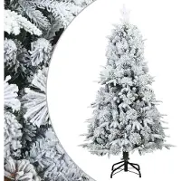 Syfax Künstlicher Scharnier-Weihnachtsbaum schneebedeckt Weiß 150 cm