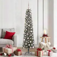 vidaXL "Schlussverkauf" Künstlicher Weihnachtsbaum(1 pc) - Kunstbaum/Tannenbaum - mit 300 LEDs mit Ständer Grün 180 cm C7496