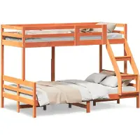 Syfax Etagenbett 80x200/120x200 cm Wachsbraun Massivholz Kiefer