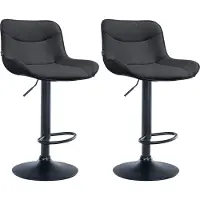 CLP 2er Set Barhocker Vonore Kunstleder schwarz - schwarz