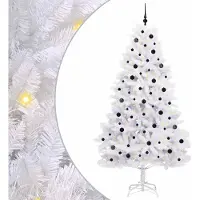 Syfax Künstlicher klappbarer Weihnachtsbaum Weiß 240 cm PVC und Stahl