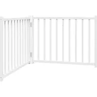 vidaXL 2-tlg. Hundetor Faltbar Weiß 160 cm Massivholz Tanne