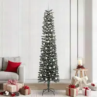 vidaXL "Schlussverkauf" Künstlicher Weihnachtsbaum(1 pc) - Kunstbaum/Tannenbaum - mit 300 LEDs mit Ständer Grün 240 cm C7502