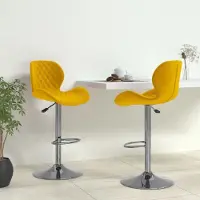 vidaXL "2026 Promotion" Barhocker 2 Stk. - Hohe Qualität - Senfgelb Samt - Barhocker CC18976