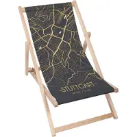 Dreamroots Liegestuhl klappbar Holz, Buchenholz bis zu 130 kg, Sonnenliege klappbar mit 3-stufiger Neigungsregulierung der Rückenlehne, Stuttgart Y&B