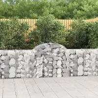 Prolenta Maison Exclusive - Gabionen mit Hochbogen 11 Stk. 200x30x80/100cm Verzinktes Eisen