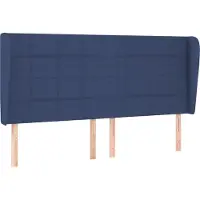 Syfax Kopfteil mit Ohren Blau 203x23x118/128 cm Stoff