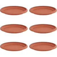 Syfax Runde Blumenplatte 6 pcs Ziegelrot Ø 19 x 2 cm Kunststoff