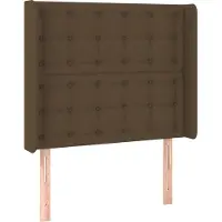 Syfax Kopfteil mit Ohren Dunkelbraun 93x16x118/128 cm Stoff
