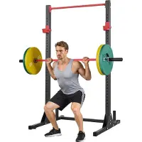 StarTech.com Hantelkäfig - Kniebeugenständer - Bis 363 kg Belastbar - 28-fach Verstellbare J-Haken - Mit Klimmzugstange - Für Heimfitness - Für Langhantel-Kniebeugen