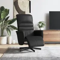 vidaXL "2026 Promotion" Relaxsessel/Loungesessel/TV-Sessel - mit Fußteil Schwarz Kunstleder - Couchsessel CC21653