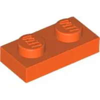 LEGO 50x 1x2 Platten 3023 - Plate Rotorange - Reddish Orange