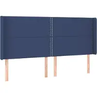 Syfax Kopfteil mit Ohren Blau 183x16x118/128 cm Stoff