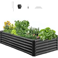 StarTech.com Hochbeet Metall - Pflanzbeet/Gemüsebeet - Maße 180 x 90 x 43 cm - Offener Boden - Abgerundete Kanten - Für Gemüse, Blumen, Kräuter & Sukkulenten