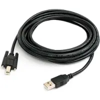 System-S USB 2.0 Kabel 5 m Typ A Stecker zu B Stecker Schraube in Schwarz