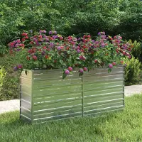 Prolenta Maison Exclusive - Garten-Hochbeet 160x40x77 cm Verzinkter Stahl Silber