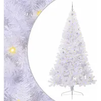 Syfax Künstlicher Weihnachtsbaum Weiß 240 cm PVC und Stahl