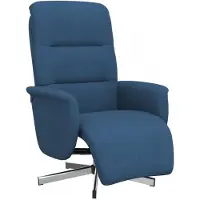 Syfax Relaxsessel mit Fußteil Blau Stoff