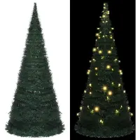 Prolenta Maison Exclusive - Künstlicher Pop-Up-Weihnachtsbaum mit Beleuchtung Grün 210 cm
