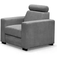 Beautysofa 89 cm Loungesessel Roma bequeme Sessel mit Bonnell-Federn verstellbare Kopfstützen, Stoff: vardo 11 - grau