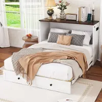 STILVORA Schrankbett 140x200 mit Schubladen&Regal,Stauraumbett Jugendbett mit USB&Steckdose,Bettgestell mit Matratze,weiß