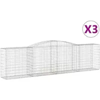 vidaXL "WINTER SALE"Gabionen-Hochbeet - Blumenkasten - mit Hochbogen 3er-set - multifunktional& Moderne - 400x50x100/120cm Verzinktes Eisen - Beete Einfacher Aufbau NEU7372782