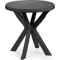 Spetebo Gartentisch in anthrazit - ca. Ø 70 cm x 72 cm - Kunststoff Tisch Garten (anthrazit)