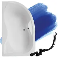 Badland Eckbadewanne Badewanne Dora LINKS 170x110 mit Ablaufgarnitur und Füßen GRATIS ohne Verkleidung