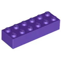 LEGO 2x6 Stein 2456 - 50 Stück Dunkles Lila